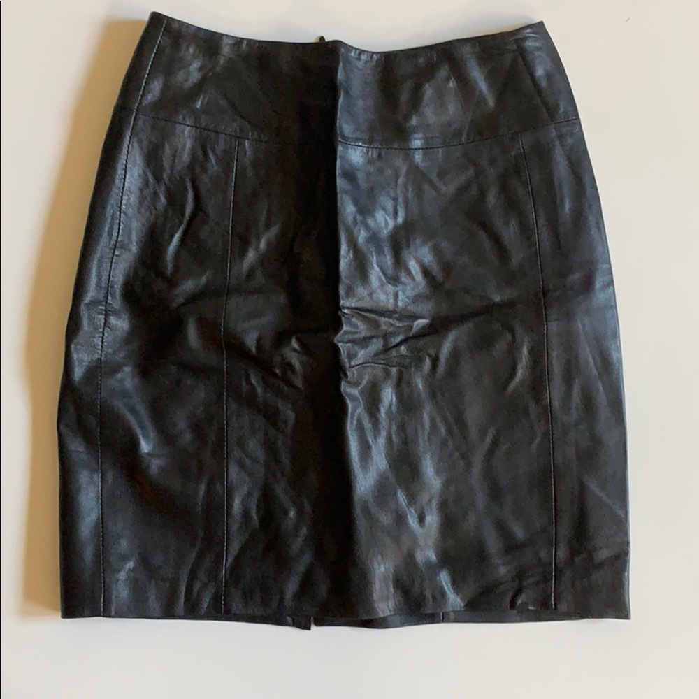Leather mini skirt